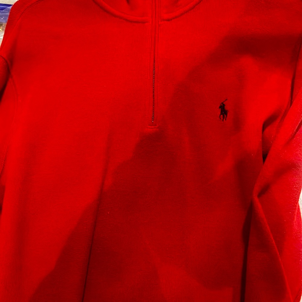 Polo Ralph Lauren
Luxury Jersey Quarter-Zip Pullover- Red